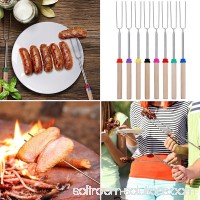 Roasting Sticks-Set of 8 Pcs Safe for Kids 11-31 Inches Telescoping Hot Dog Smores Forks, Camping, Campfire, Bonfire & Outdoor Cookware Kit   